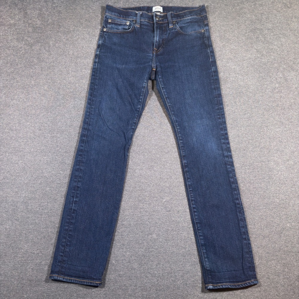J.Crew 484 Slim Jeans Mens 30x30 Dark Wash Kurabo Denim Cotton Stretch Blue